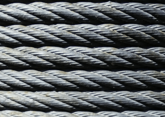 cable de acero enrrollado de una linea de vida