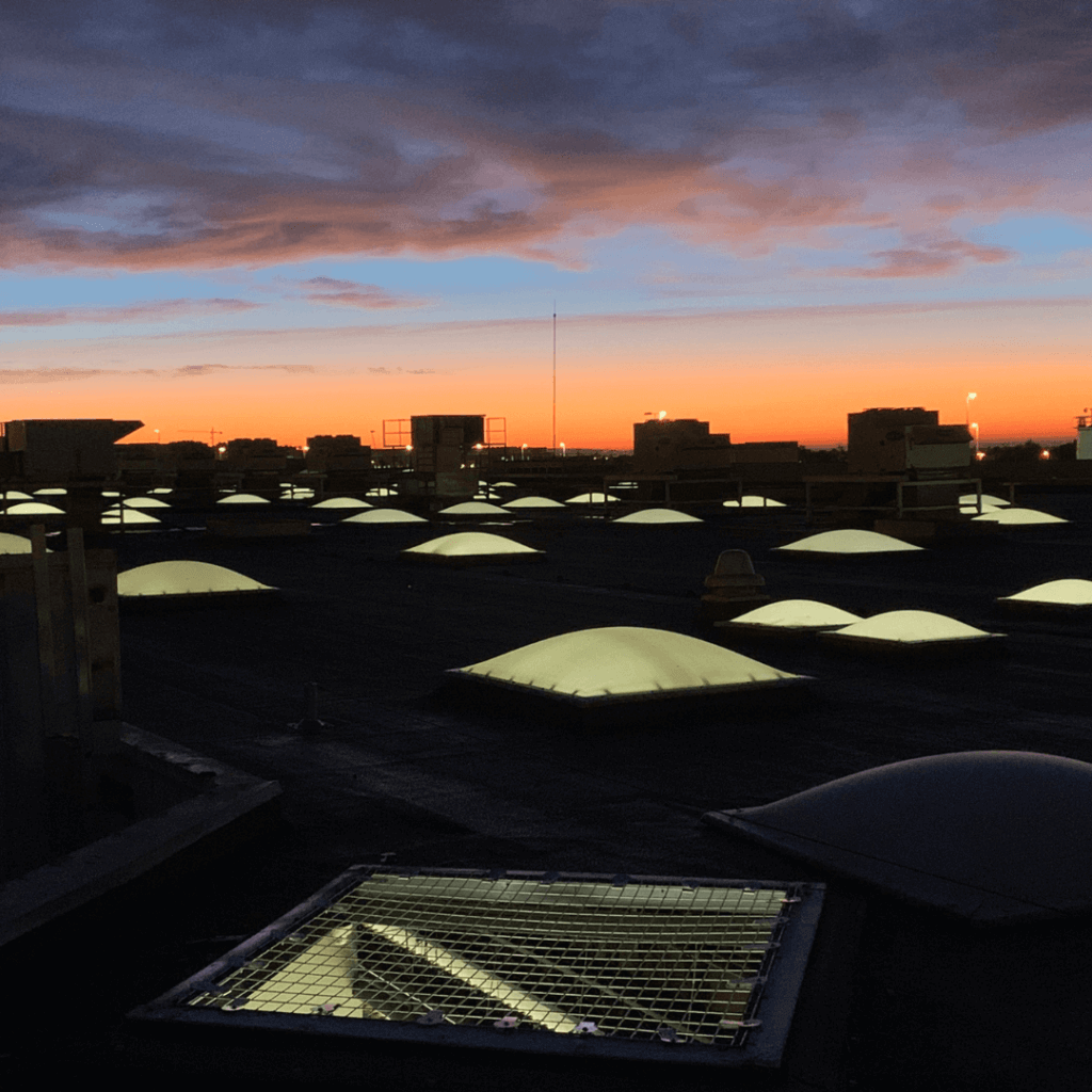 malla de seguridad para proteger claraboyas