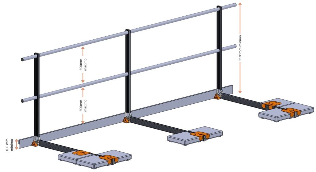 medidas máximas y minimas de barandillas