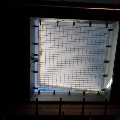 malla de seguridad para proteger claraboyas